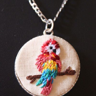 Embroidery necklace