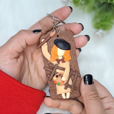 Artist keychain polymer clay