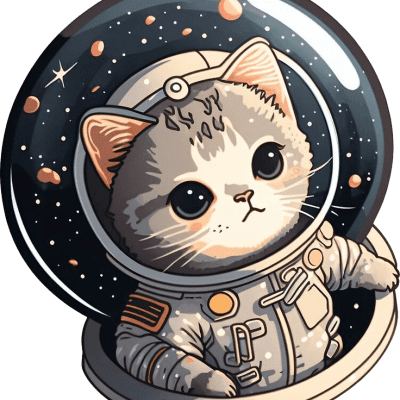 astronaut cat sticker