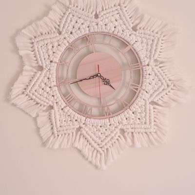 Boho macrame clock 