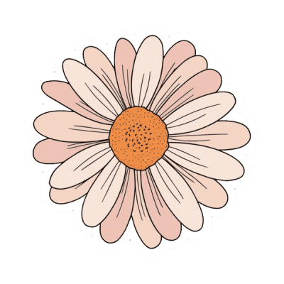 orange flower sticker 