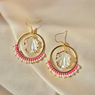 Seashell Earrings ( Pink )