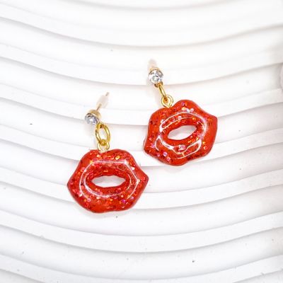 Resin Coated Polymer Clay Earrings 