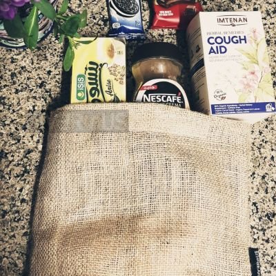 Burlap shopping bag