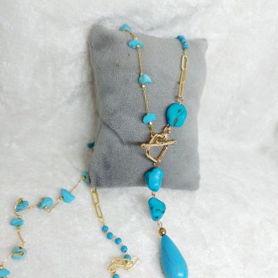 turquoise stone necklace."