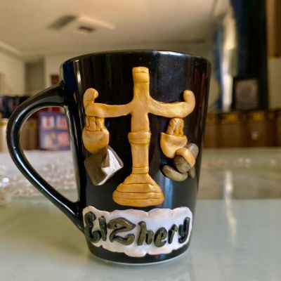 Polymer clay mug for lawyer 