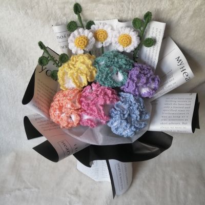 Crochet carnation bouquet