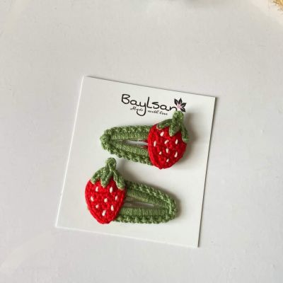 double clips.. mini red strawberry