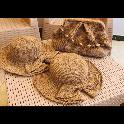 Raffia cap 