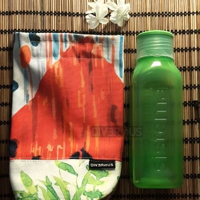 Eco friendly Lunch bag, water bottle bag with pencil case or makeup bag.