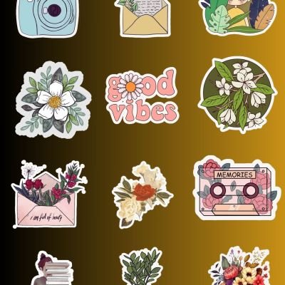 vintage stickers package 