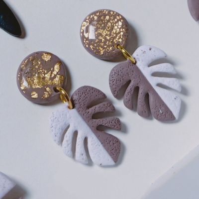 Polymer clay earring