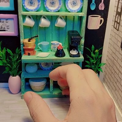 Miniature coffee corner model