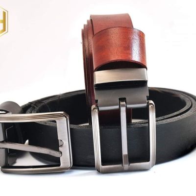 Natural leather belt 