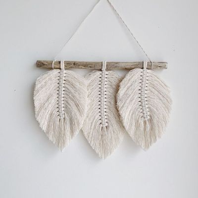 Macrame feather mural 