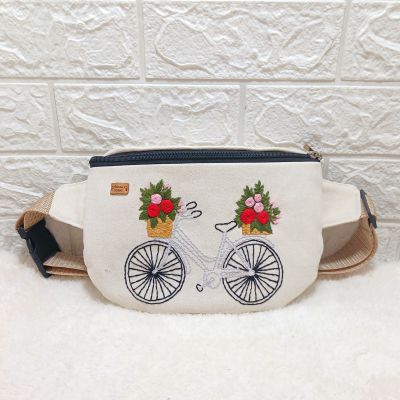 Waist Bag embroidery bicycle