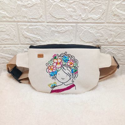 Waist Bag embroidery lovely girl