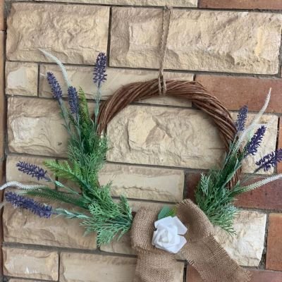 Henna date ring with lavender flower