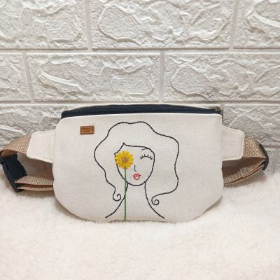 Waist Bag embroidery sunflower