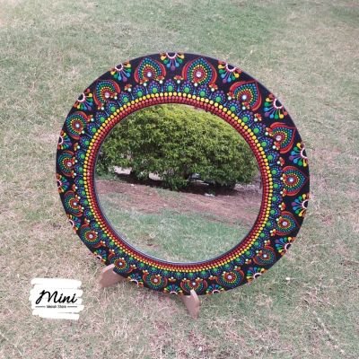 Wood mirror decoration handmade