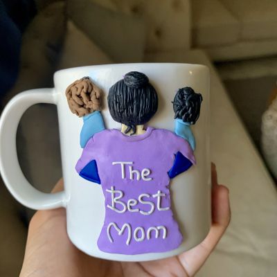 Polymer clay mug for mum