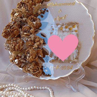 Resin flowers plate 20 cm