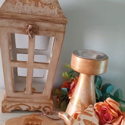 Set of wooden lantern and Insense burner and large Coaster