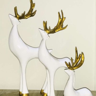 Polyester Triple Deer Decor Set