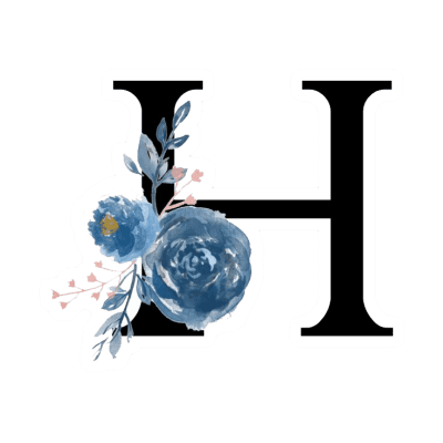 floral letter H sticker