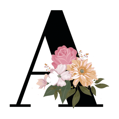 floral letter A sticker 