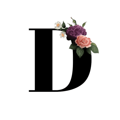 floral letter  D sticker