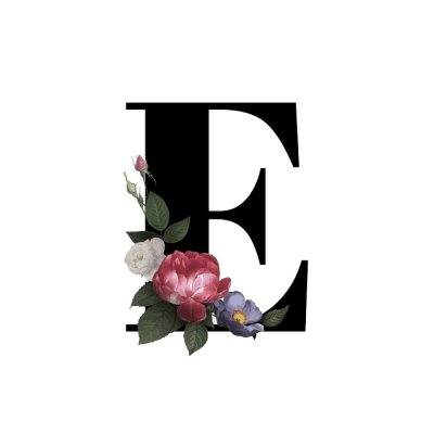 floral letter E  sticker