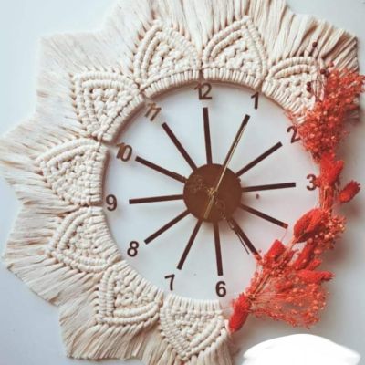 Macrame wall clock