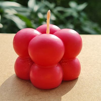 Strawberry Beeswax  Mini Candle 