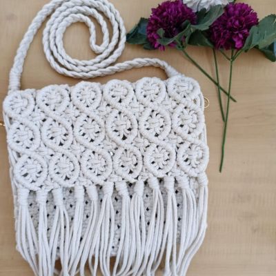 Macrame cross bag