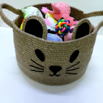 Jute basket for children toys