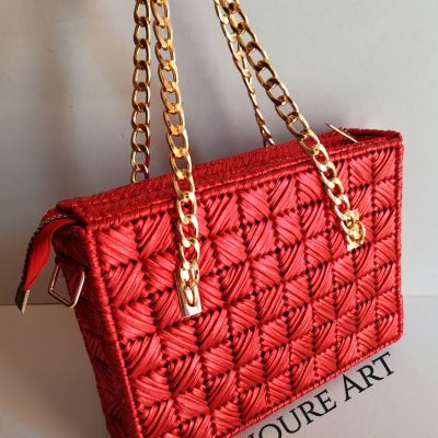 Luxury glow leather handmade women bag 