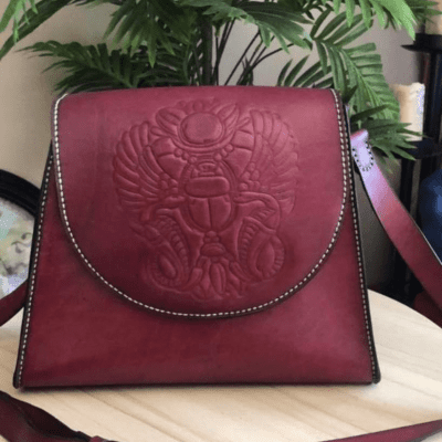 Genuine leather cross body bag 