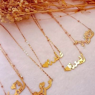 Metal necklaces plated with gold or silver 