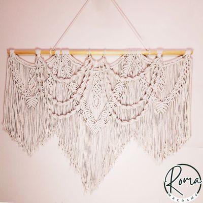 Macrame Wall Hanging – 140 cm – Off White – Handmade in Rome