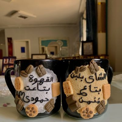 Polymer clay mugs for couples 