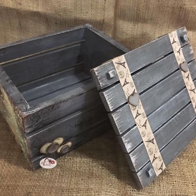 Gray wooden box