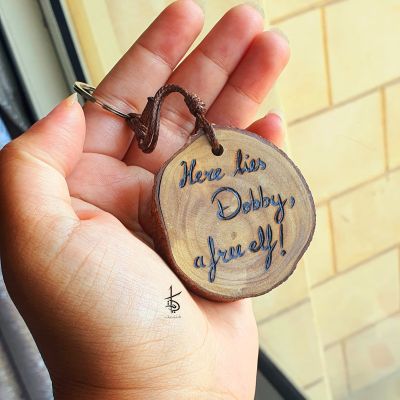 Here lies Dobby, a free elf! - Keychain