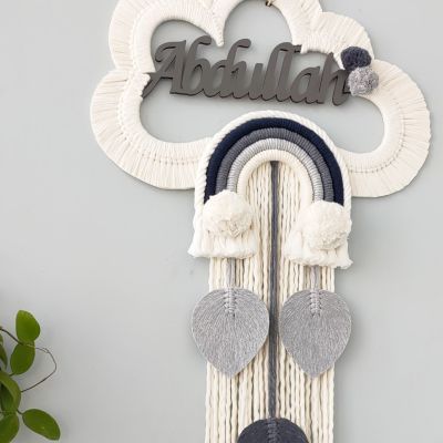 Macramé cloud with name