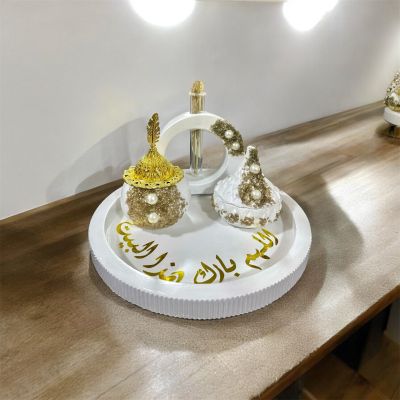 Tray decoration set with incense burner