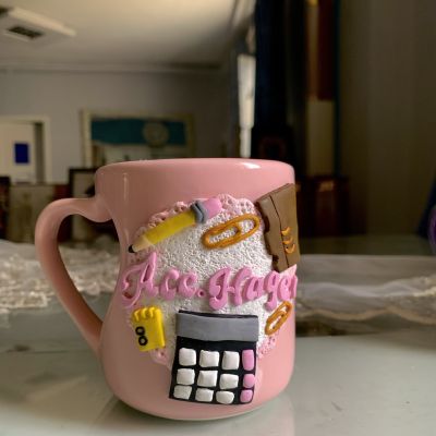 Polymer clay accountant mug