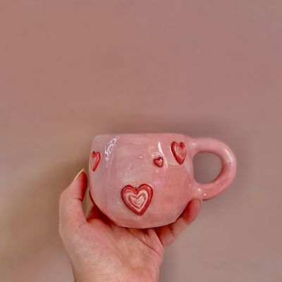 Pink Hearts Mug