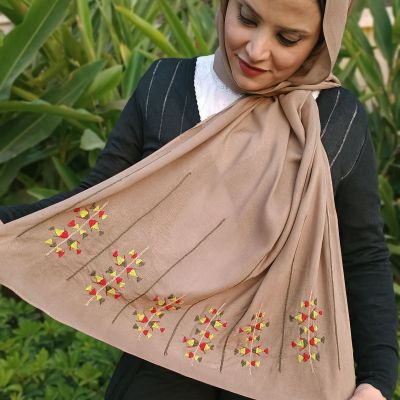 Handmade scarf  embroidered in SIWA