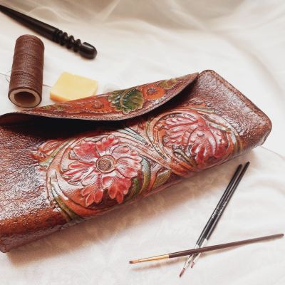 Genuine leather clutch bag