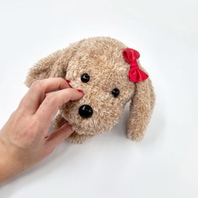 Plush dog hand puppet